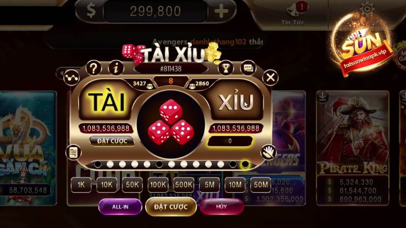 Tài xỉu tại cổng game là phiên bản trực tuyến của trò chơi Sicbo