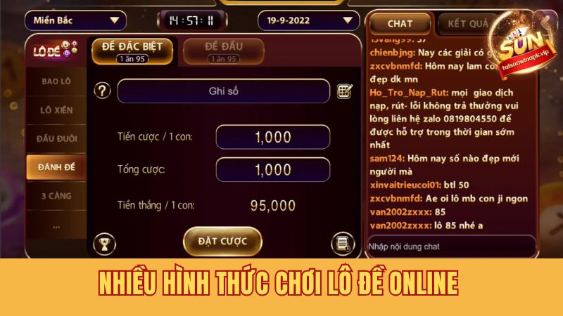Nhiều hình thức chơi lô đề online để lựa chọn